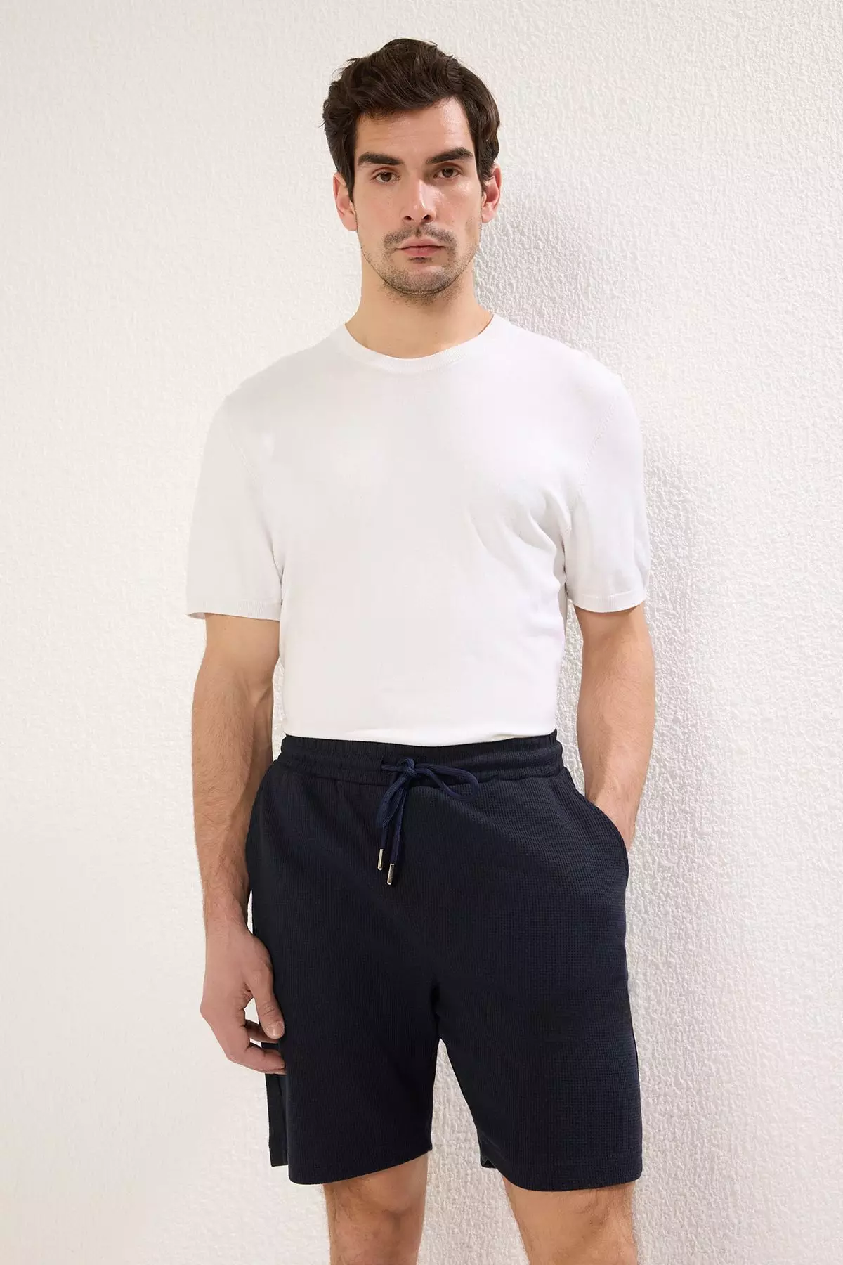 Black-Navy 2-Pack Regular/Normal Cut Textured Packaged Shorts & Bermuda TMNSS23SR00076