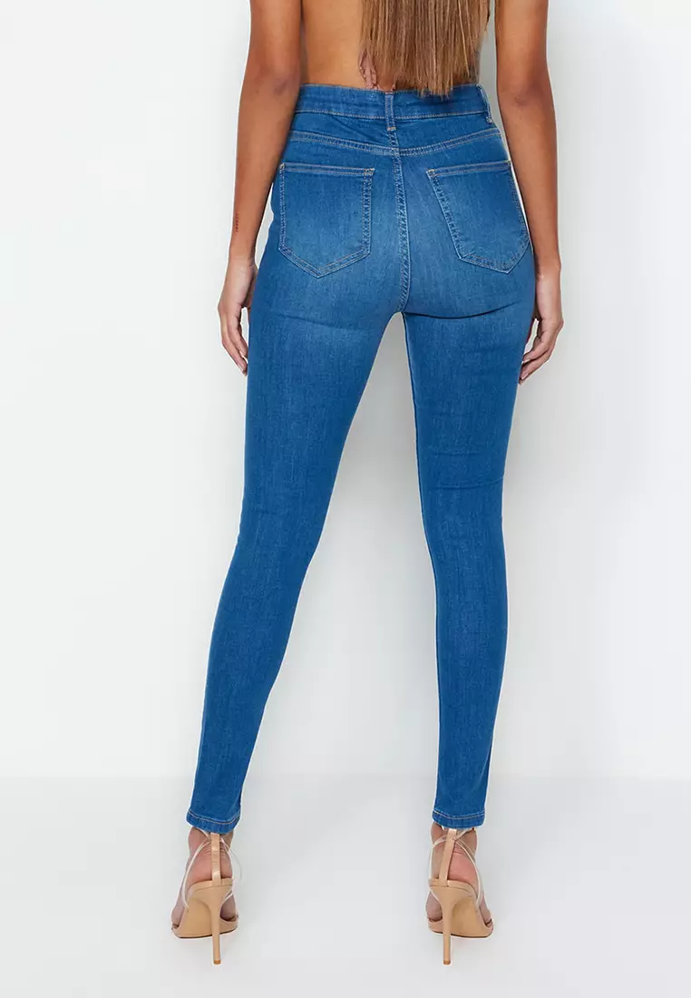 Slimming Effect Super High Waist Skinny Jeans