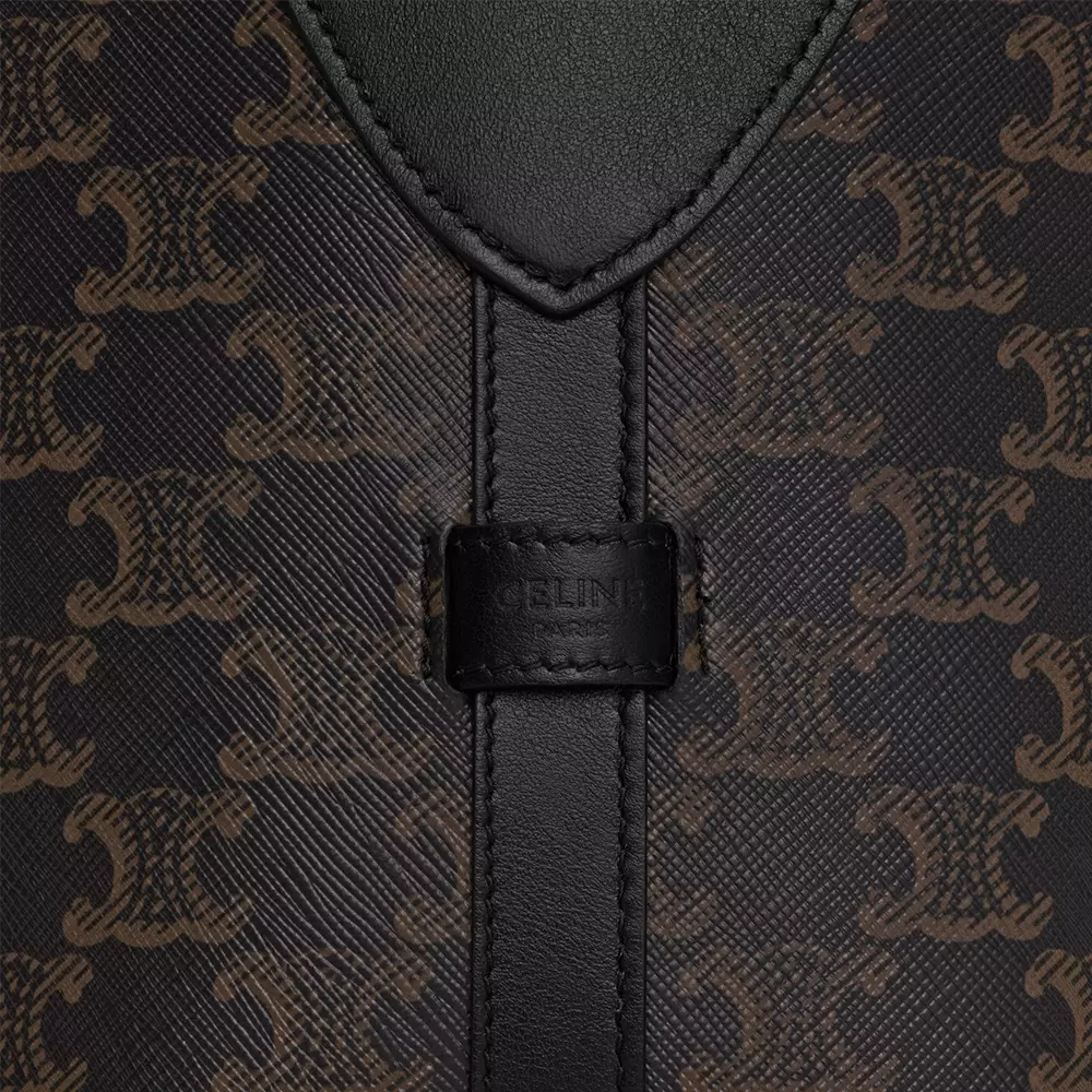 Harry Triomphe Canvas and Calfskin Crossbody Bag Black