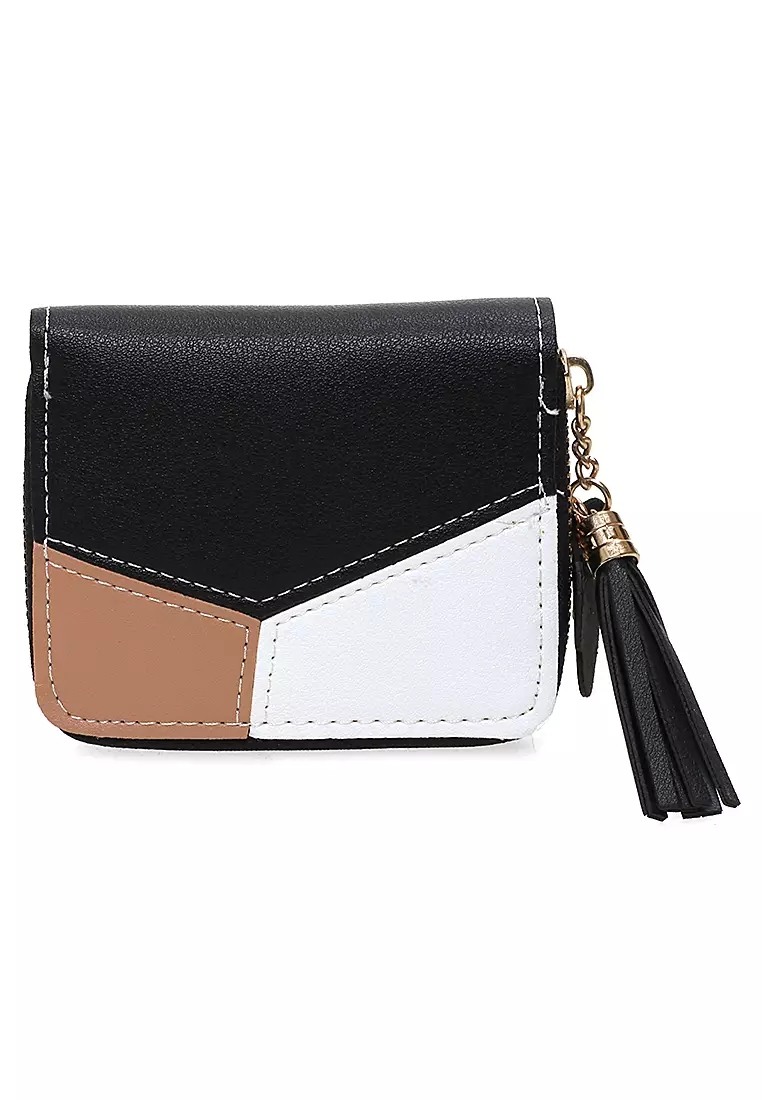 Fecesa Dompet Wanita Three Tone Mini Wallet Casual Many Slot Material Leather Kulit ORIGINAL - Multicolor