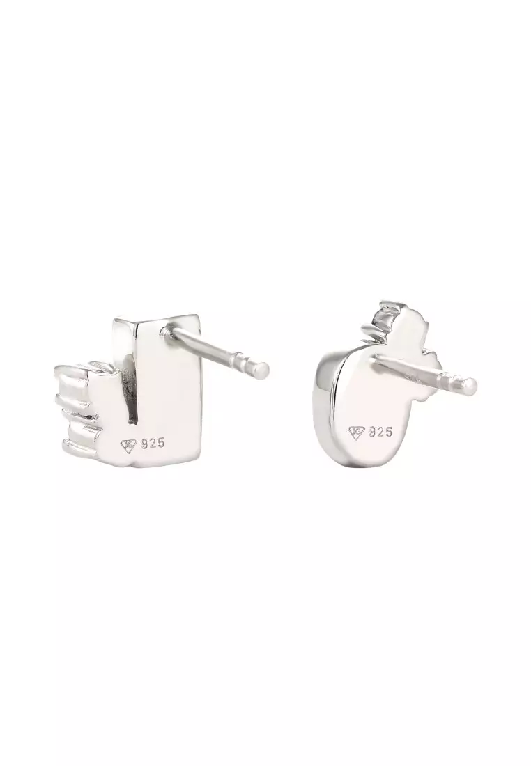 Anting Perhiasan Perak 925 Wanita Stud Pink Blue Embellished with Crystal by Swarovski®