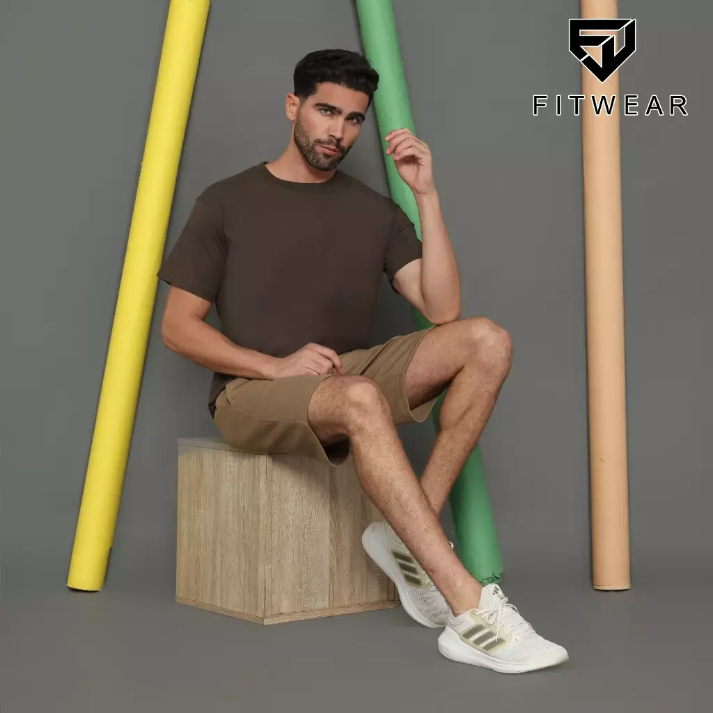 Fitwear Kaos Olahraga Pria Fitwear MORGAN BASIC COTTON S/S T-SHIRT - BROWN