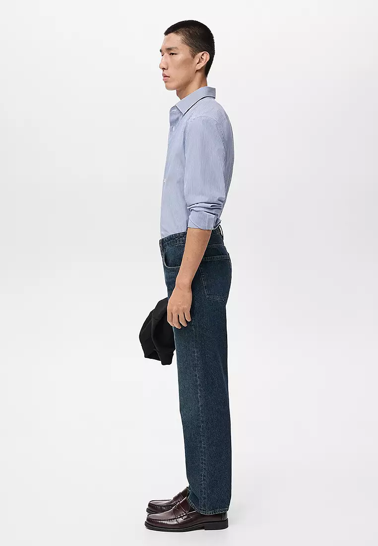 100% Cotton Striped Slim-Fit Shirt