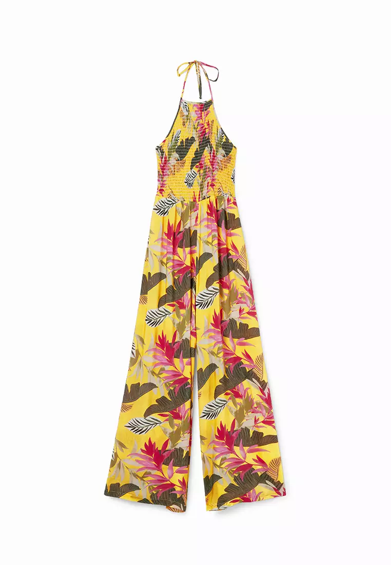 Desigual Woman Tropical halter neck jumpsuit.