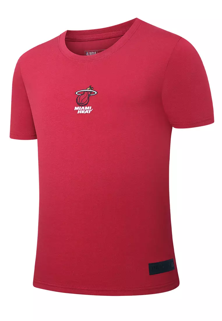 Basics Embroidered Team Logo Miami Heat Loose Fit Mens T-Shirt