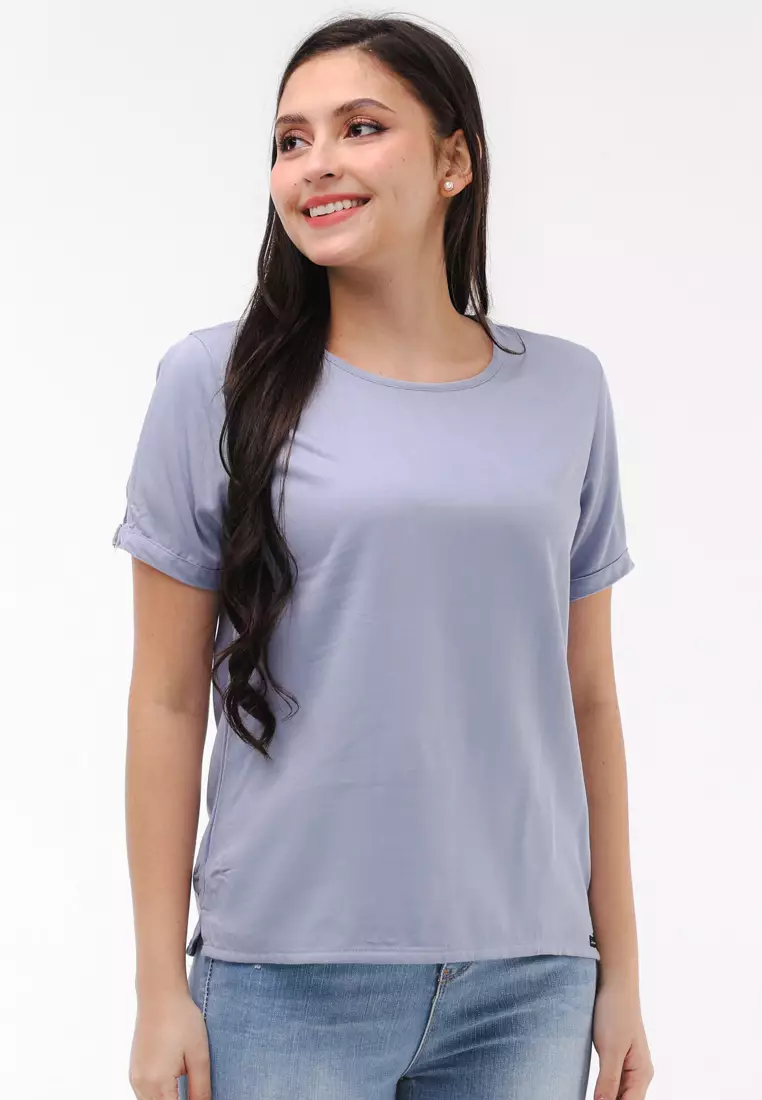Single Twill Woven Short Sleeves Blouse