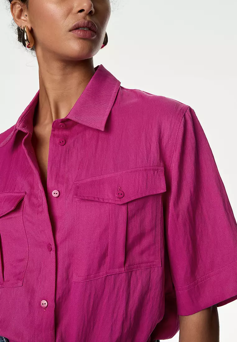 Lyocell Rich Collared Utility Shirt