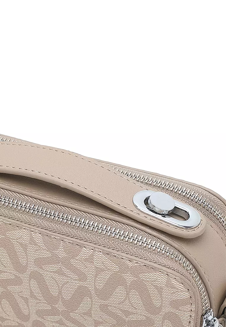 Women's Top Handle Bag / Sling Bag / Crossbody Bag / Shoulder Bag (Tas Tangan Wanita / Tas Selempang Wanita / Tas Bahu Wanita) - Krem