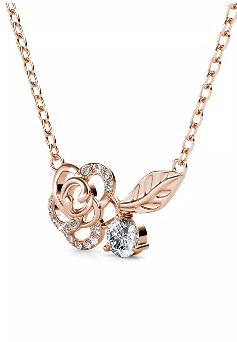 Real gold clearance rose necklace