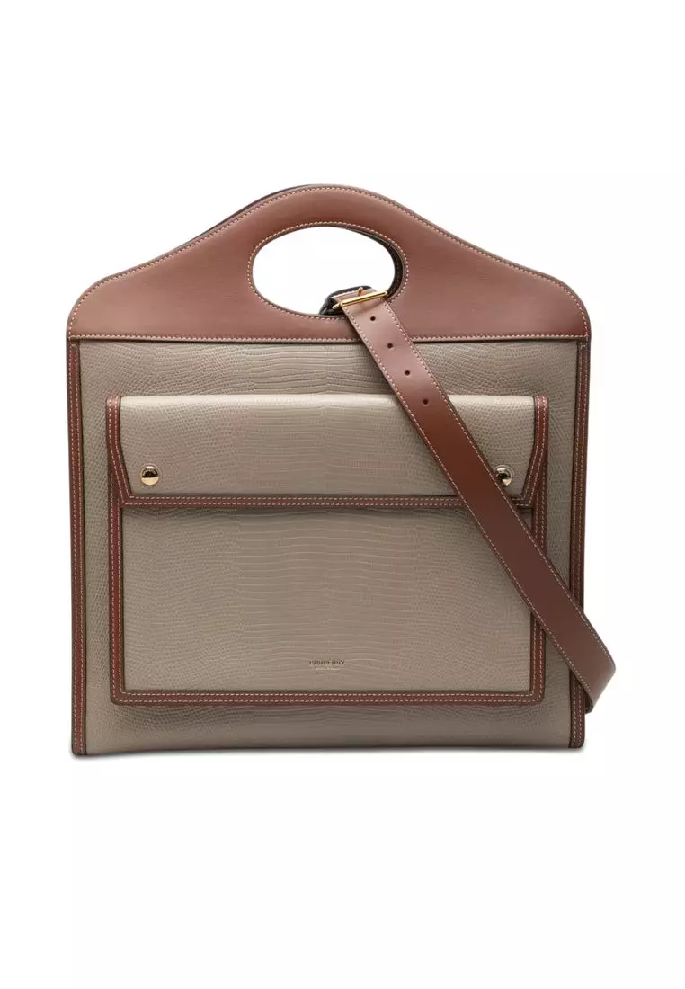 Buy Burberry Pre-Loved Burberry Medium Lizard Embossed Leather