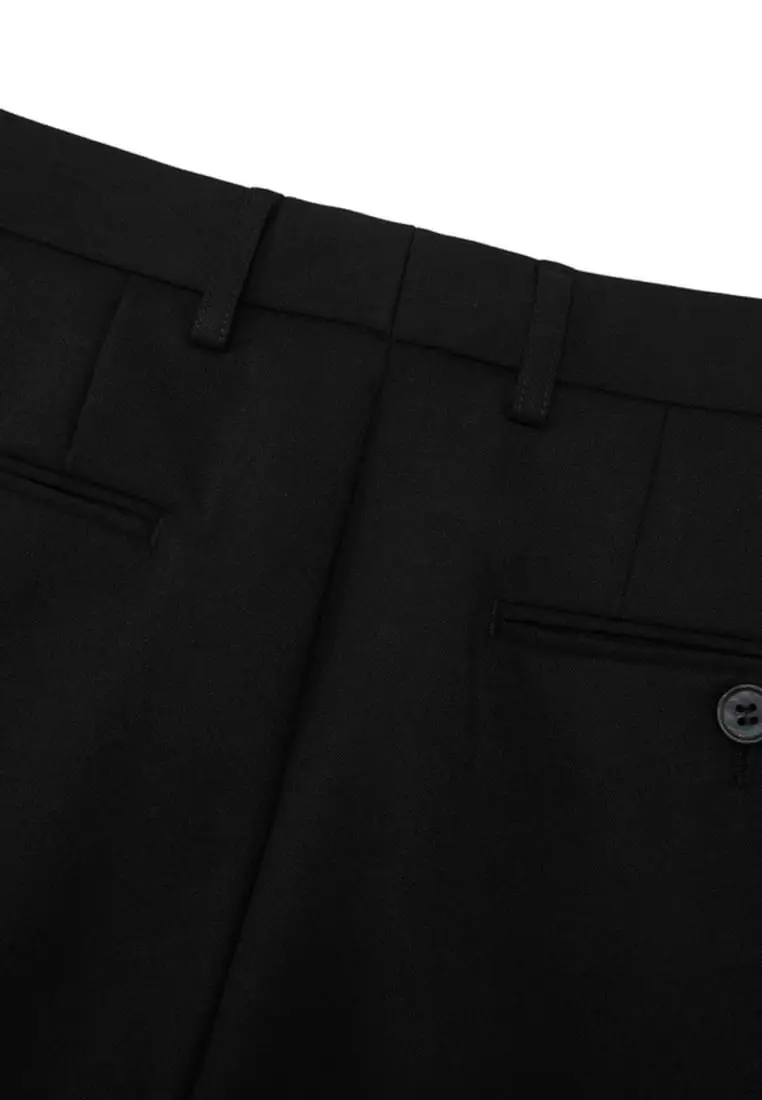 Teflon Smart Fit Twill Suit Pants with Elastic Waist Band