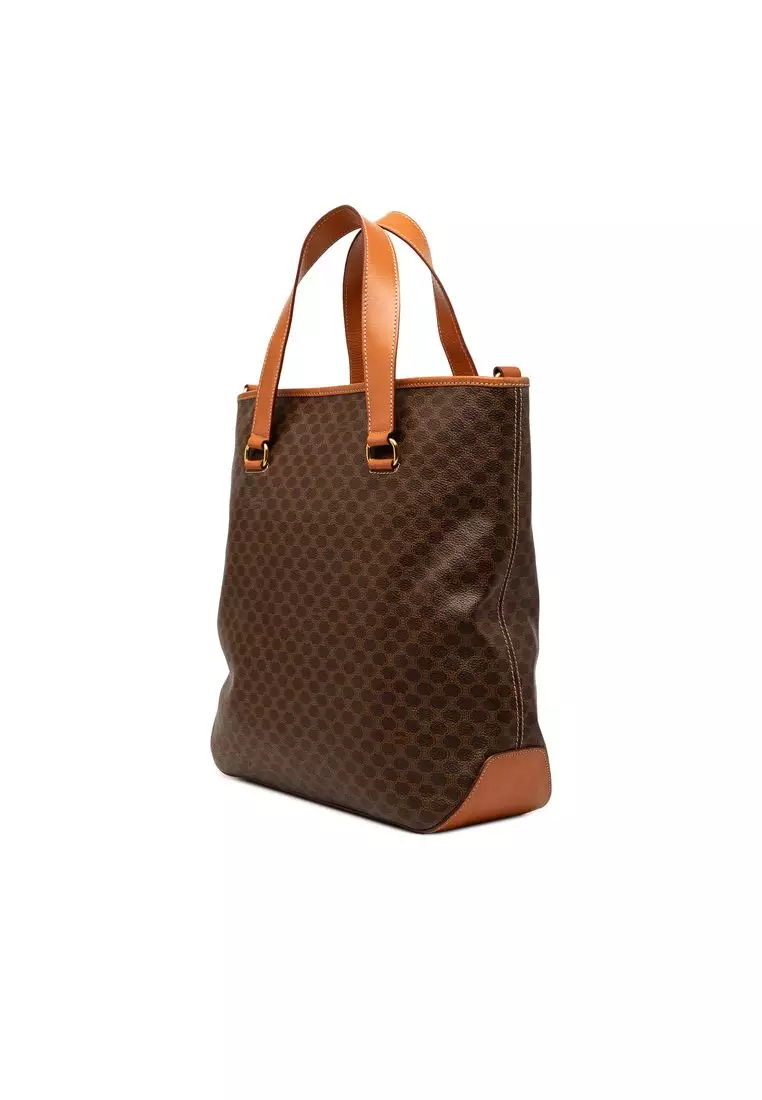 Pre-Loved Celine Macadam Coated Canvas Vertical Satchel
