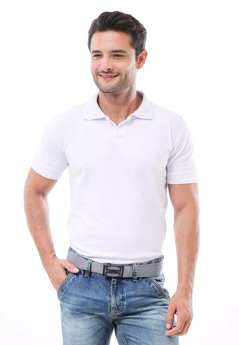 Ilo Aksesoris Fashion Pria Simple Design Ikat Pinggang Material Canvas ORIGINAL - Gray