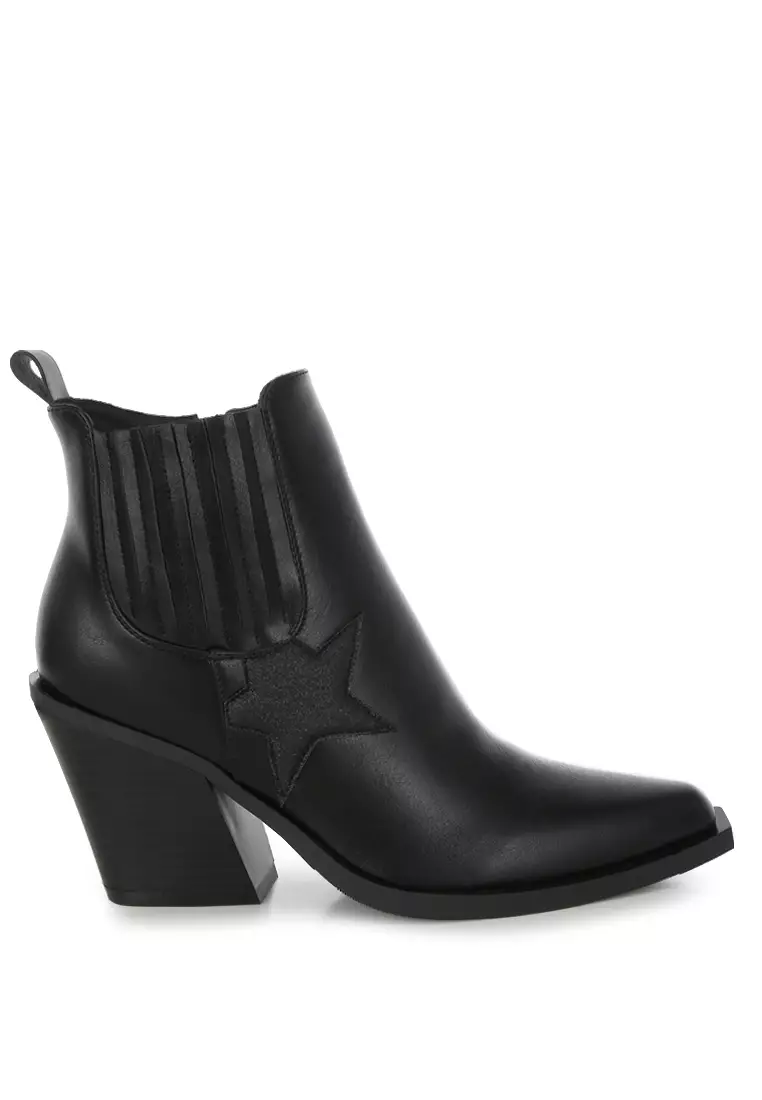 Discount on London Rag  shoes - SKU: Glitter Star Detail Chelsea Boots In Black