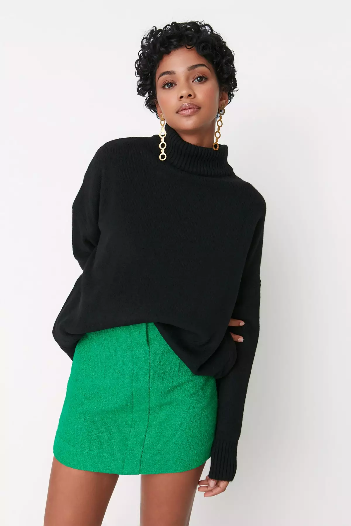 Stand-Up Collar Knitwear Sweater