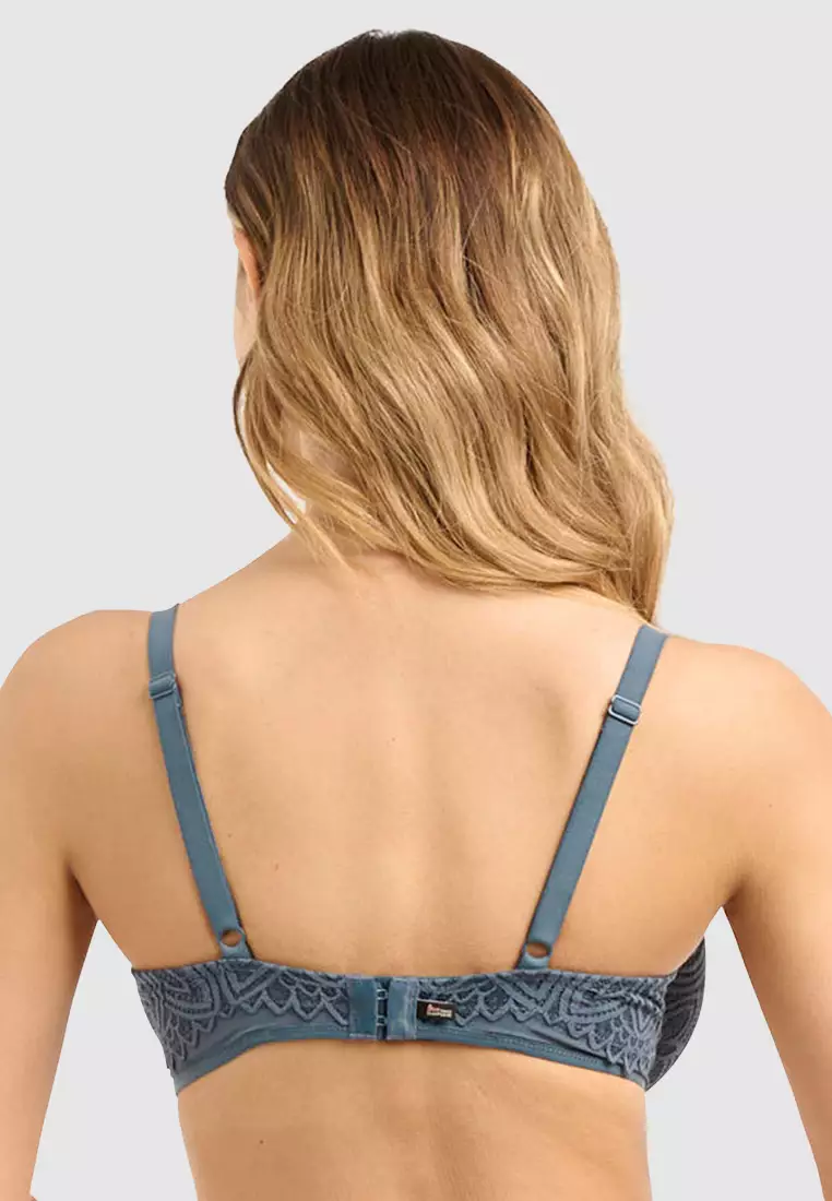 Buy Sans Complexe Lisa Unlined Full Cup Wired Lace Bra in Vintage Indigo  2024 Online