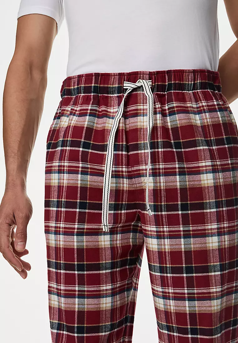 Pure Cotton Checked Pyjama Bottoms