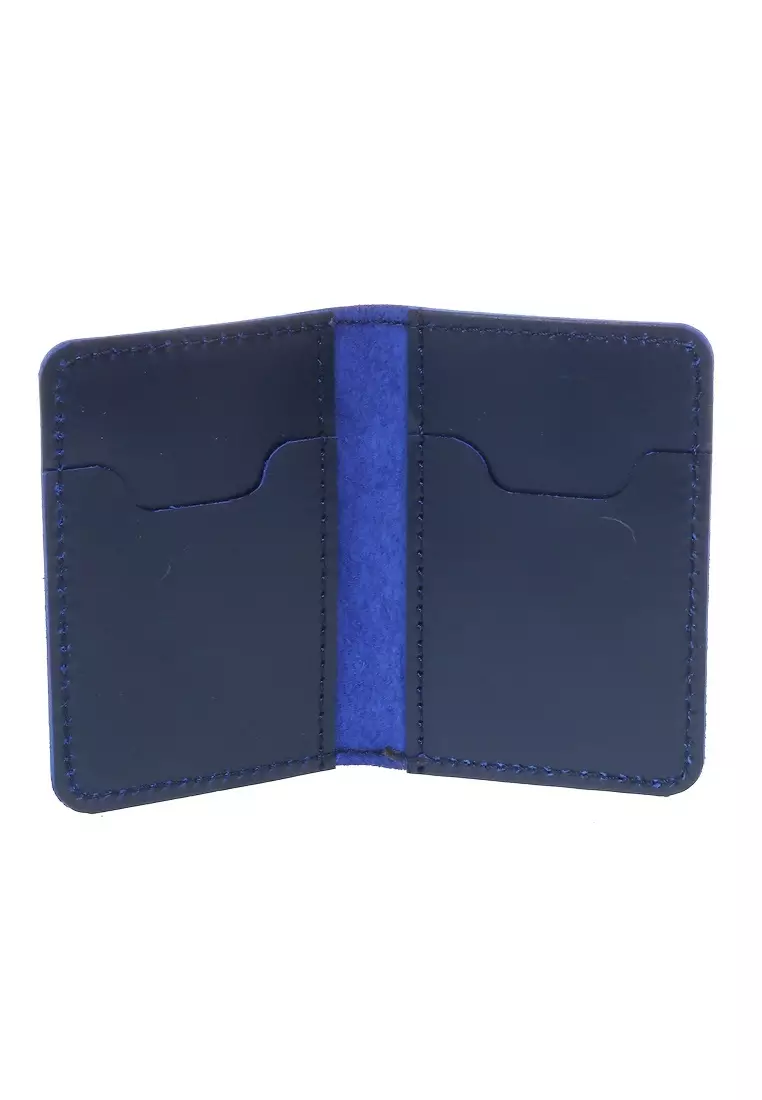 Zackly Card Holder Wallet Dompet Kartu Handmade Many Slot Material Genuine Leather 025 ORIGINAL - Blue