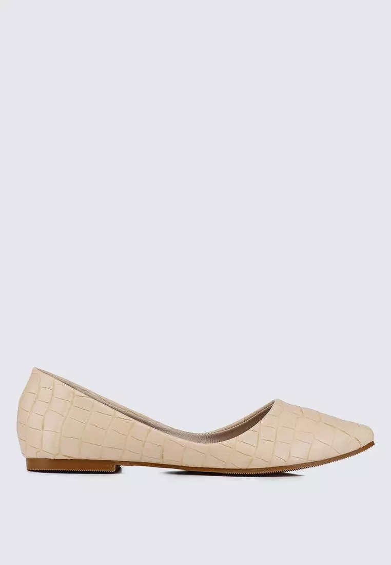 Discount on My Ballerine  shoes - SKU: My Ballerine Cece Croc Comfy Ballerina In Beige