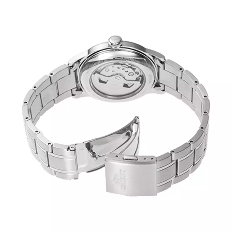 Jam Tangan Unisex Orient Classic RA-AC0M11Y Bambino 38 Automatic Light Pink Dial Metal Strap