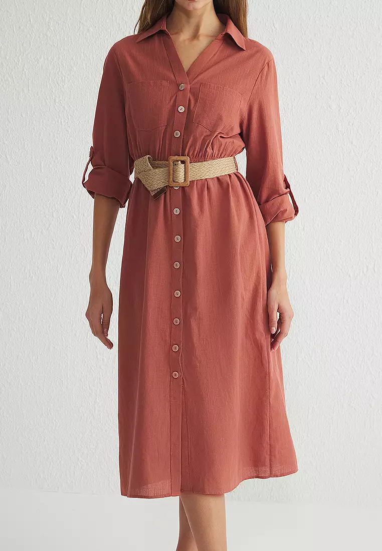 値下げ】COS BELTED MIDI SHIRT DRESS 36