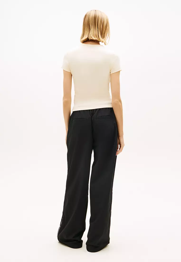 商標羅紋修身T恤 - Tommy Jeans