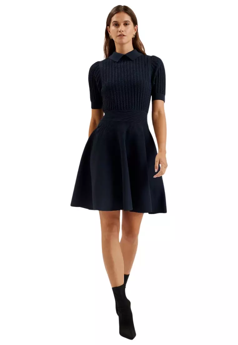 英国発【TED BAKER】MIIAAAニット パフスリーブスケータードレス Buy TED BAKER Ted Baker MIIAAA Knitted Skater Dress With