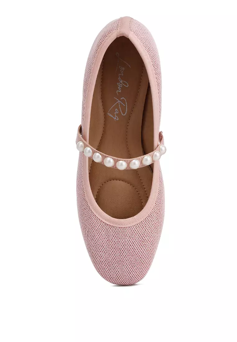 Pink Pearl Embellished Ballerina Flats