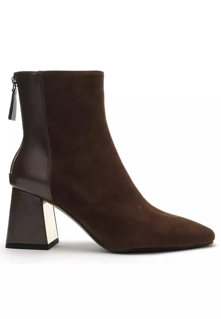 Discount on Twenty Eight Shoes  shoes - SKU: 7cm Suede Stitched Zipper Ankle Boots Te3650-2