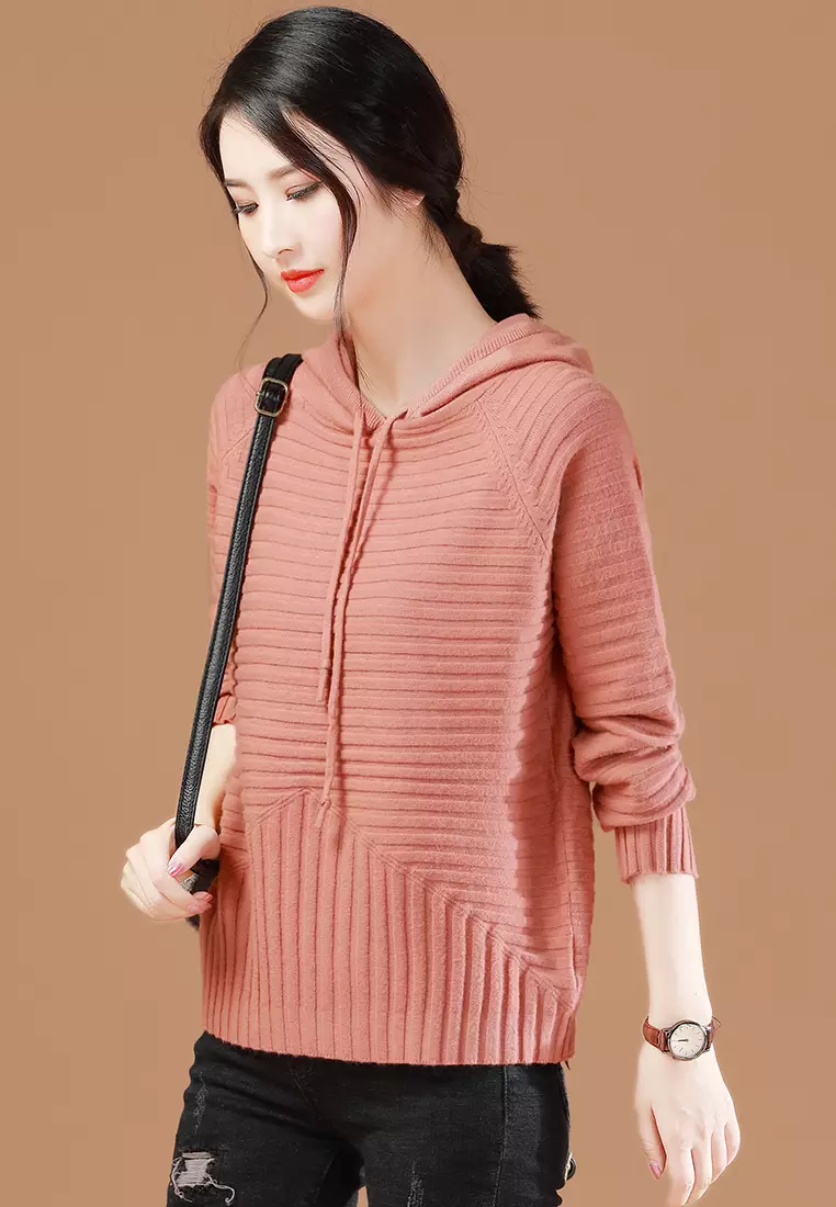 Striped hooded hotsell sweater