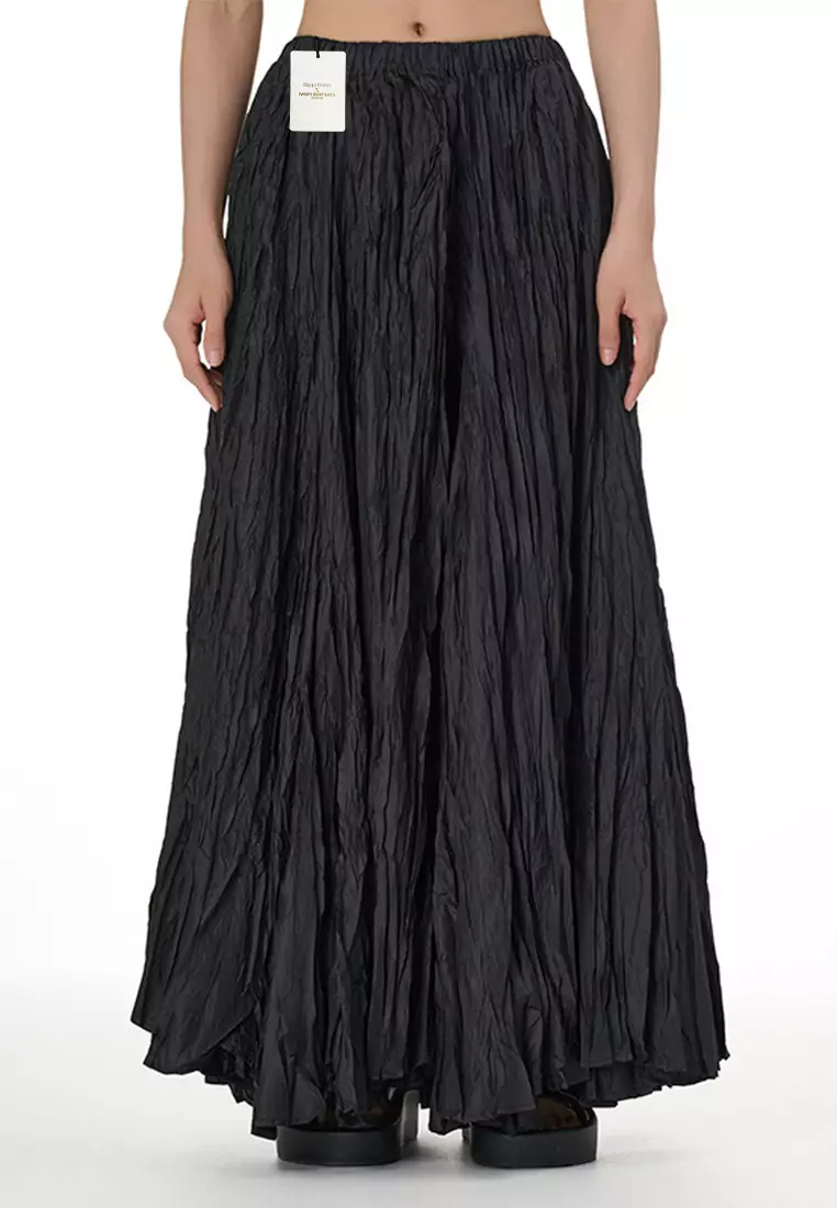 Black flowy hotsell pleated skirt