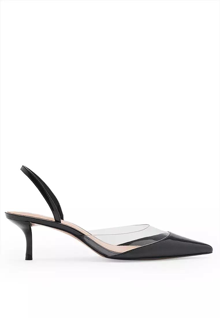 Discount on Mango  shoes - SKU: Heeled Shoes with Vinyl Panel