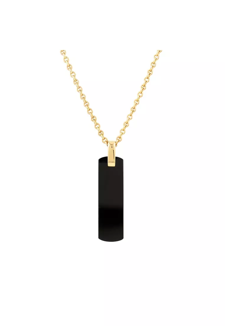 Buy Michael Hill Men s Rectangular Onyx Pendant on Rolo Chain in