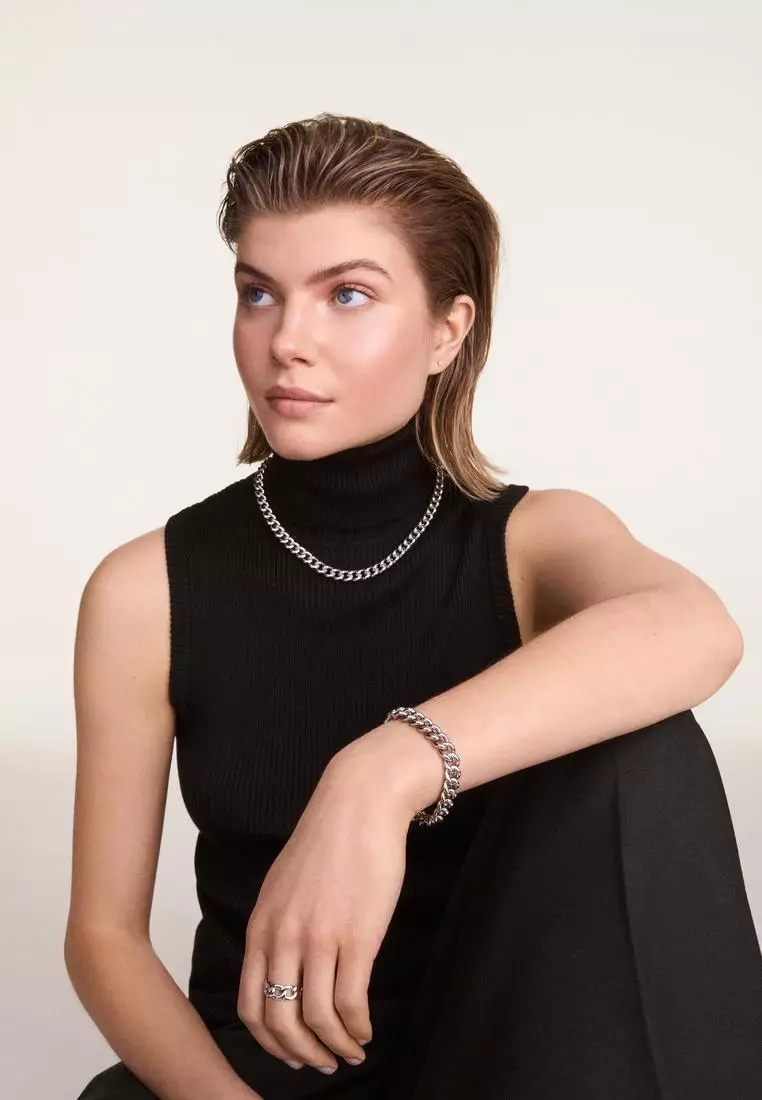 Chunky Chain Ring Silver - Unisex Ring for women and men stainless steel Ring DW Official Authentic Original