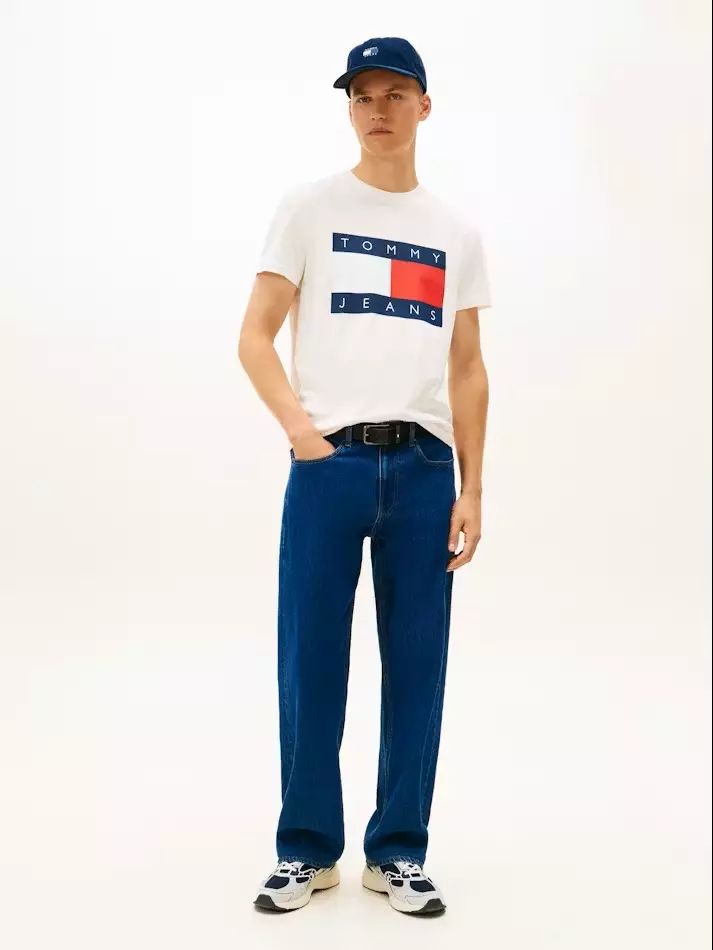 Tommy Jeans - Flag Badge Jersey Crew Neck T-Shirt
