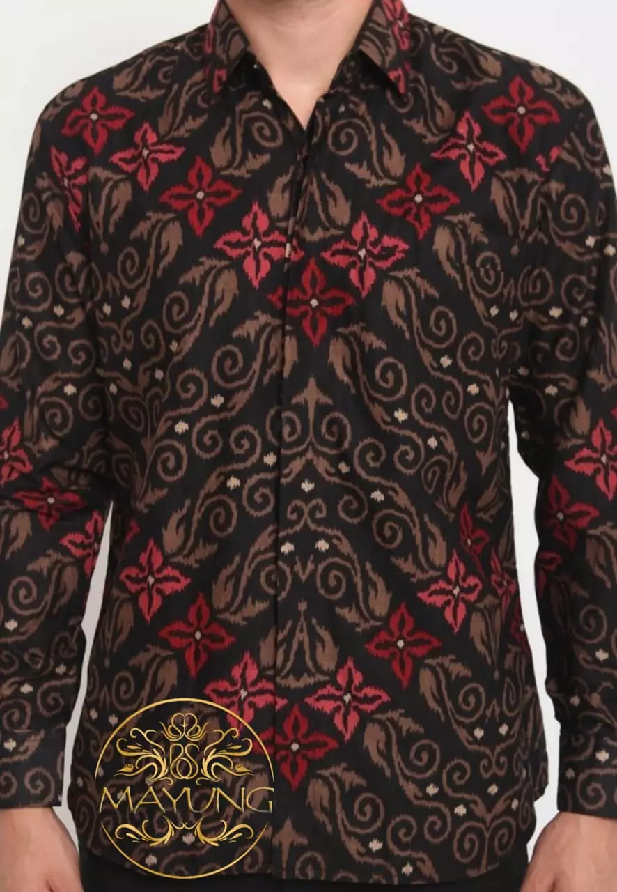 Songket Abang Kemeja Batik Pria Premium Slimfit Modern Lengan Panjang