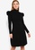 ck Calvin Klein black Ribbed Cotton With Fluid Crepe Dress 1755EAA9428012GS_1