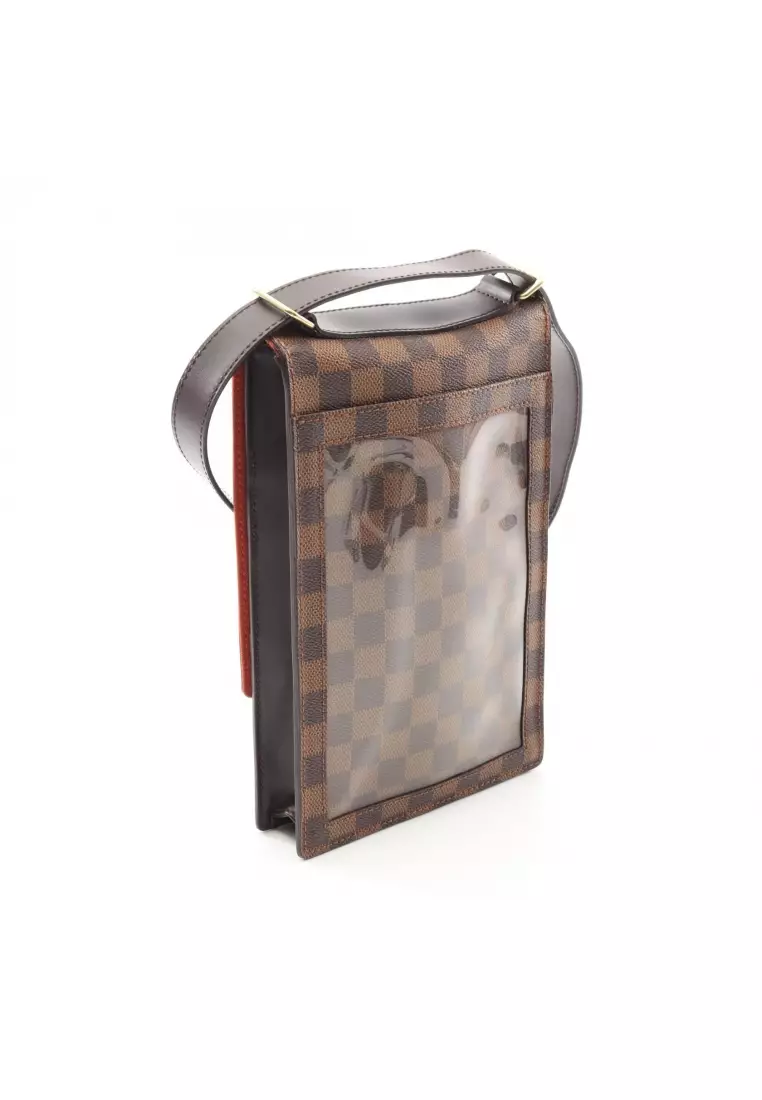 Pre-Loved Louis Vuitton portobello Damier  ebene Shoulder bag PVC leather Brown