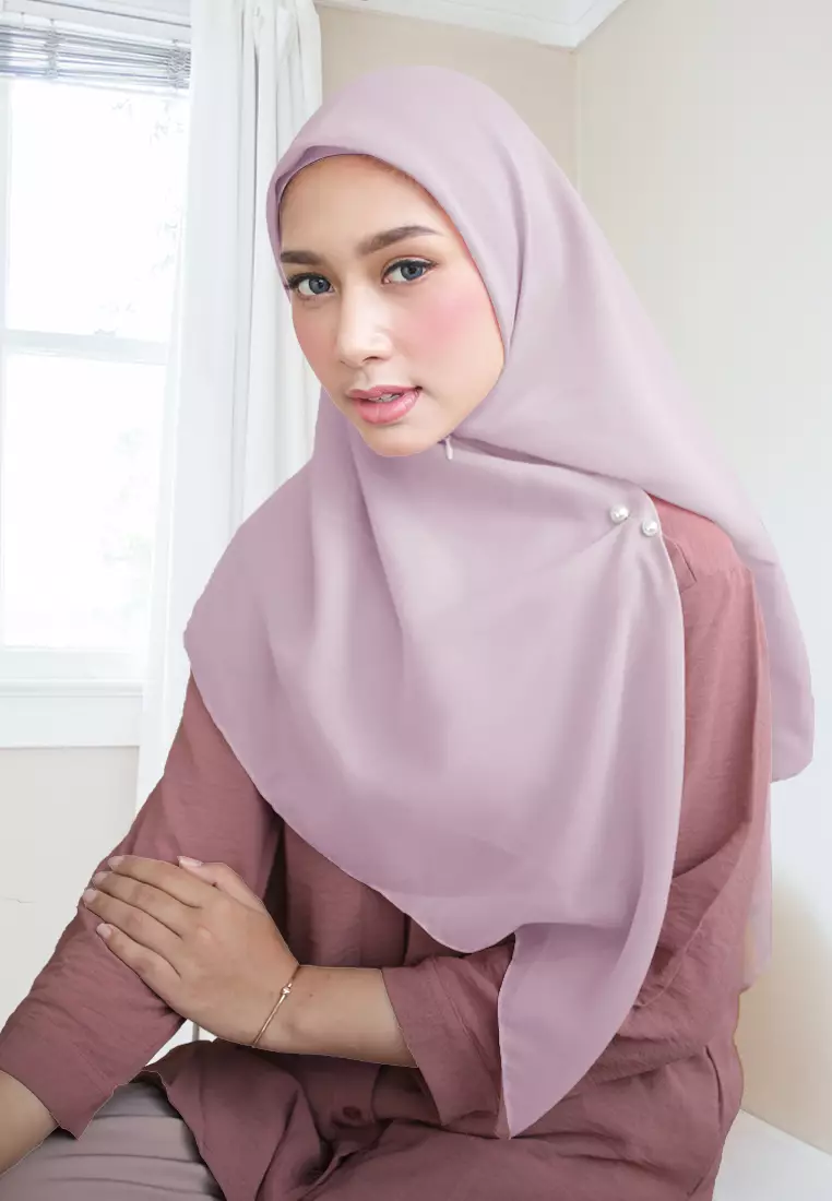 Cotton Bee - Shanara Instan | Hijab Segiempat Resleting - Lilac