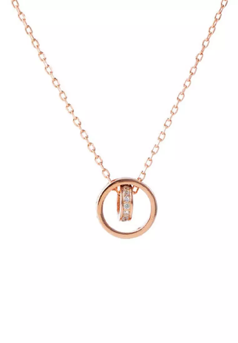 Buy ZITIQUE Simple double ring imitation diamond pendant necklace