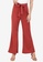 ZALORA WORK pink Flare Pants With Self Tie Belt 6F9FCAAD071270GS_1