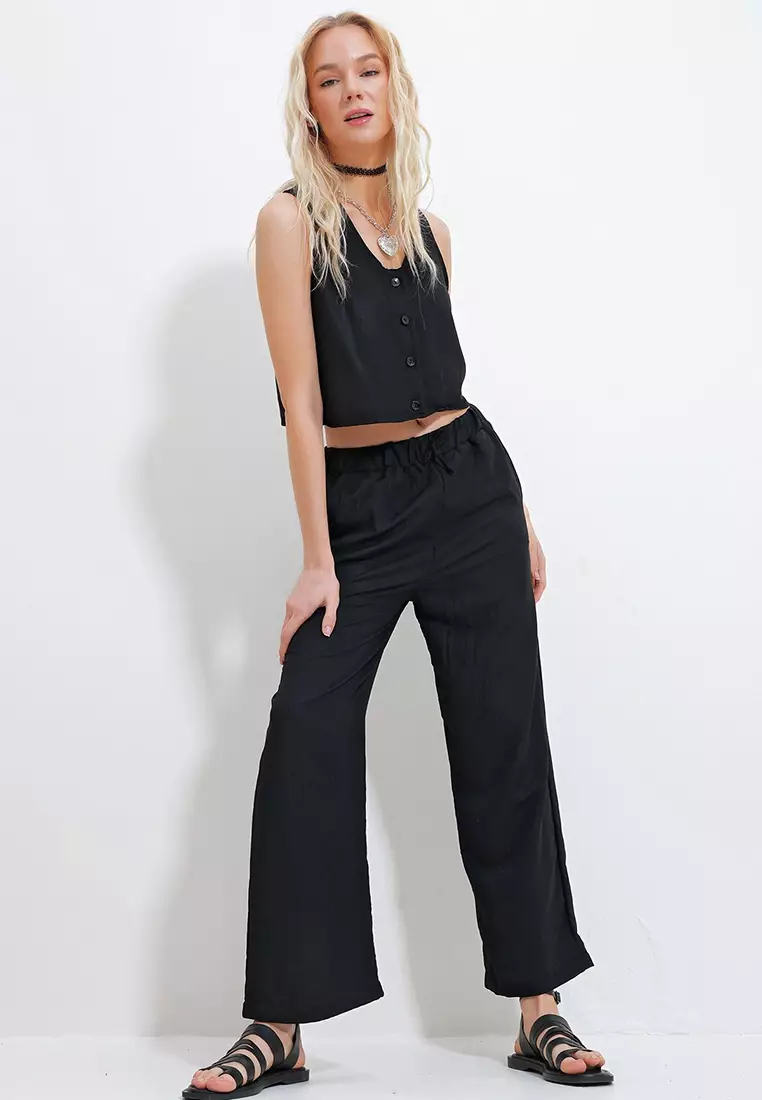 Crop Top and Pants Set