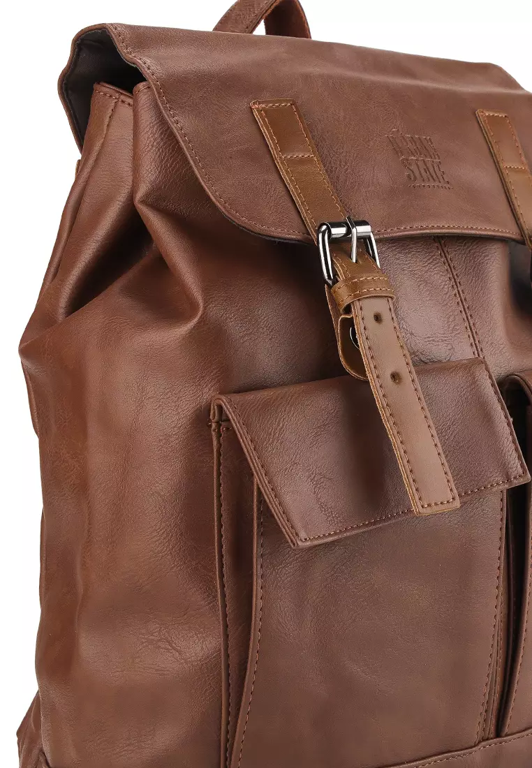 Distressed Leather Hitch Backpack