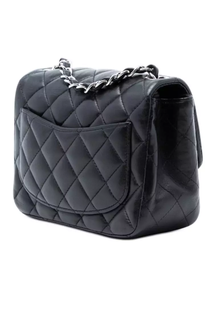 二手 Chanel 迷你方形經典小羊皮單翻蓋包