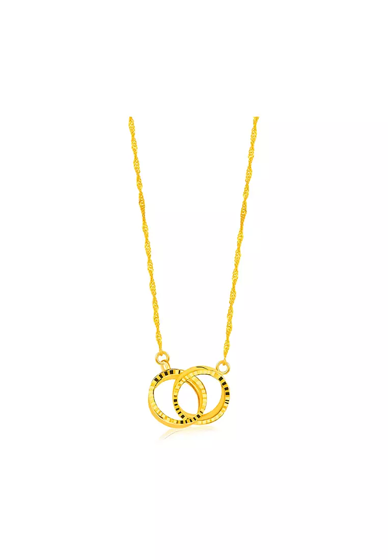 Buy MJ Jewellery 375/9K Gold Plain Double Loop Interlocking
