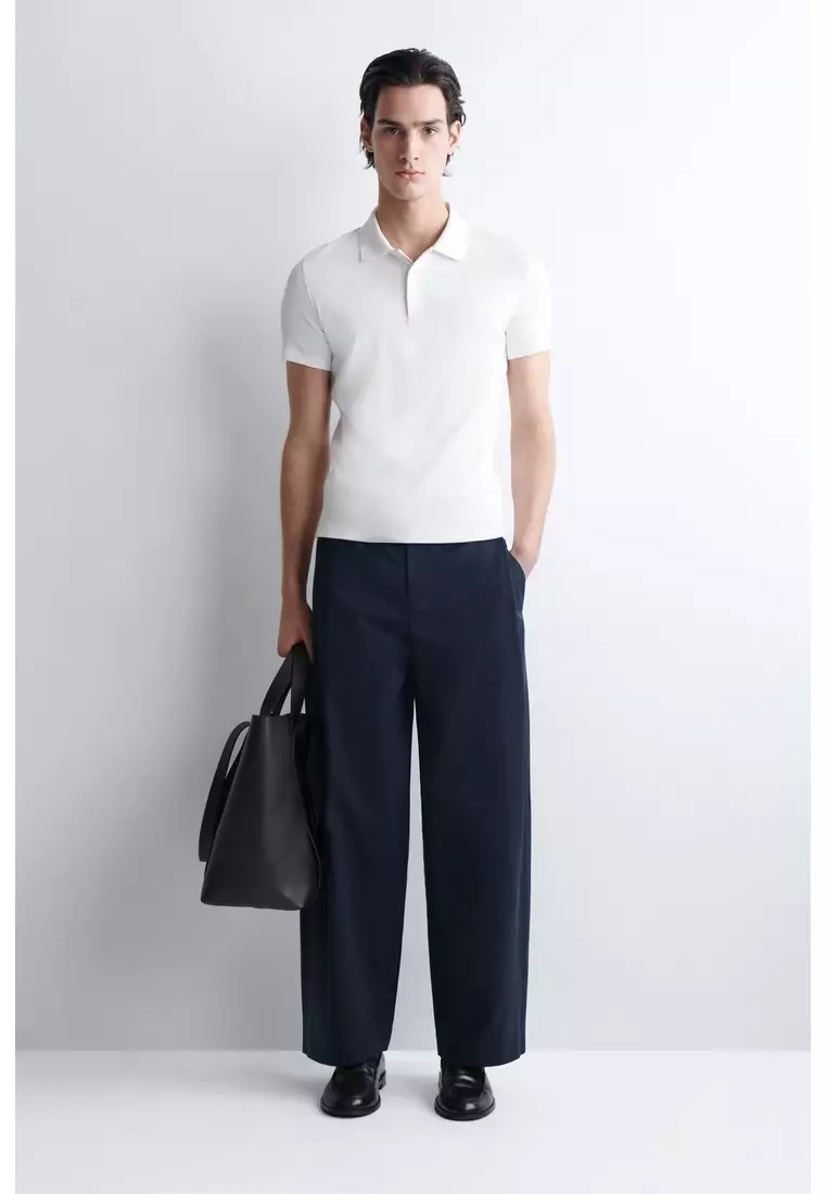 SLIM RIBBED COTTON POLO SHIRT