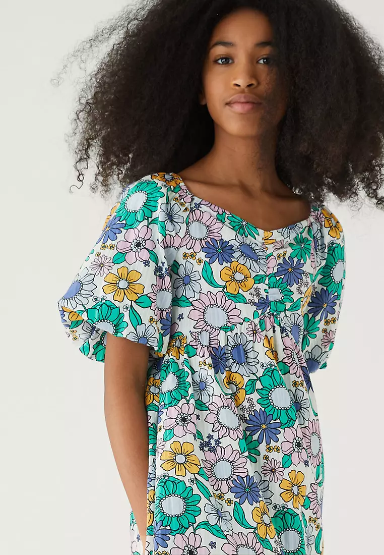 Pure Cotton Floral Dress