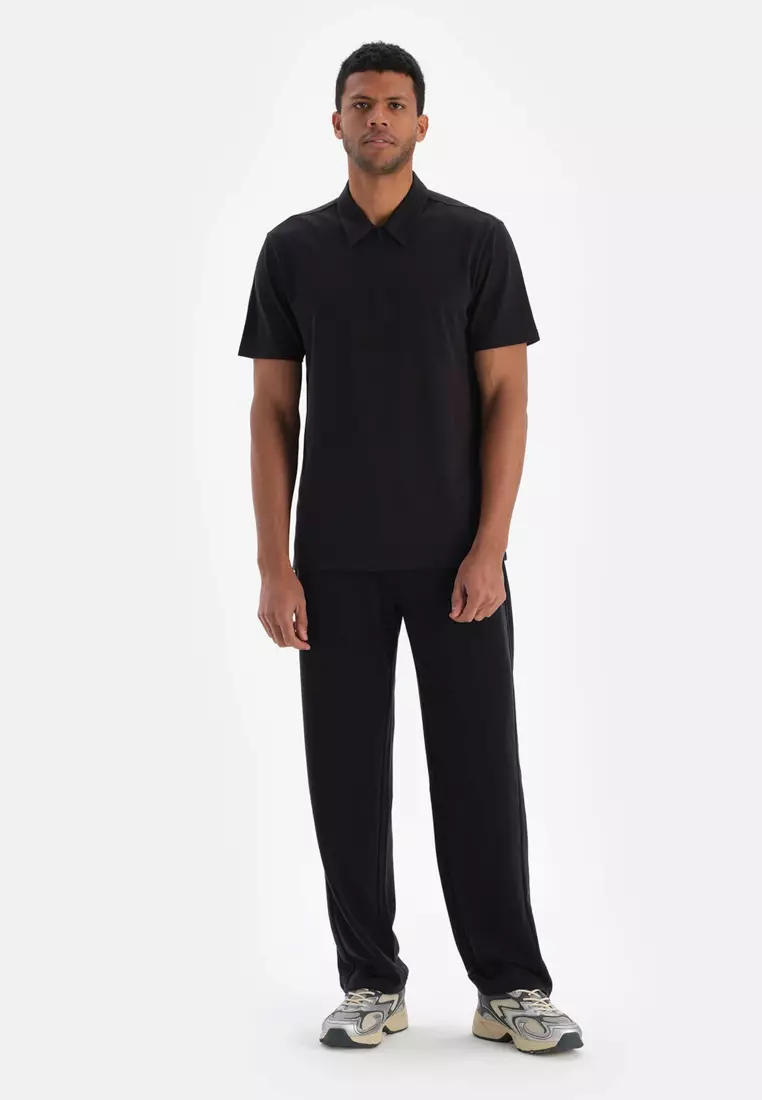 Black Trousers, Regular, Long Leg, Activewear for Men