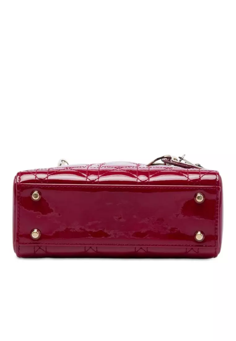 Pre-Loved Dior Mini Patent Cannage Lady Dior