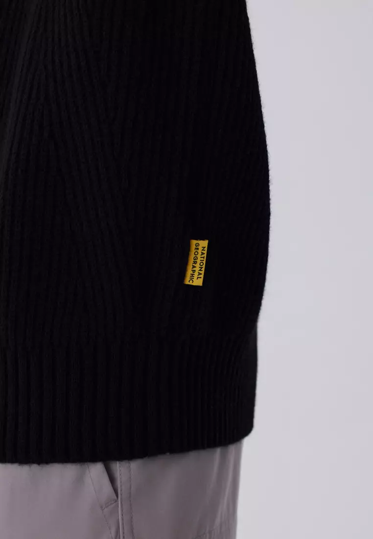 梭織配色圓領針織毛衣